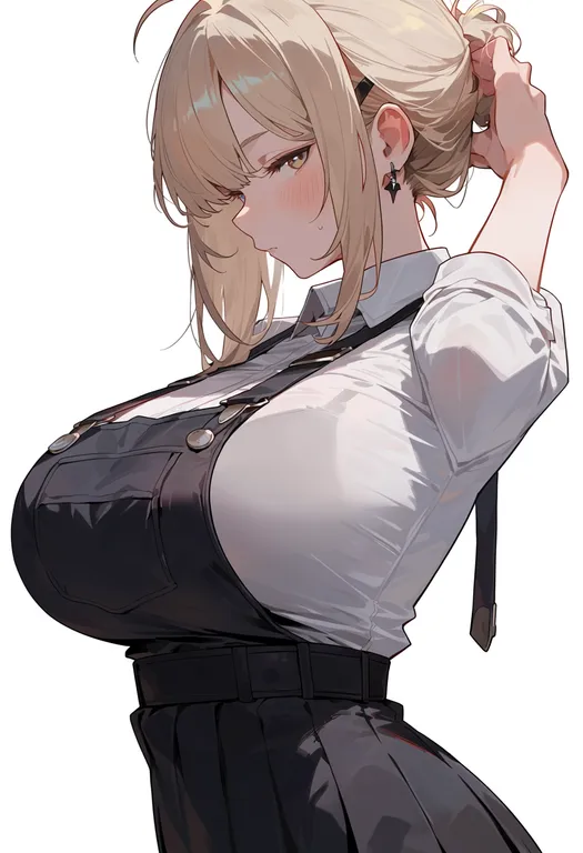 masterpiece, best quality, score_7, safe, impa, solo, upper body, simple background — by k3scat, made with ComfyUI