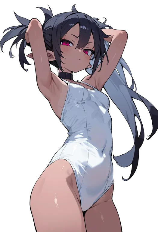 masterpiece, best quality, score_7, safe, disgaea d2, solo, simple background — by k3scat, made with ComfyUI
