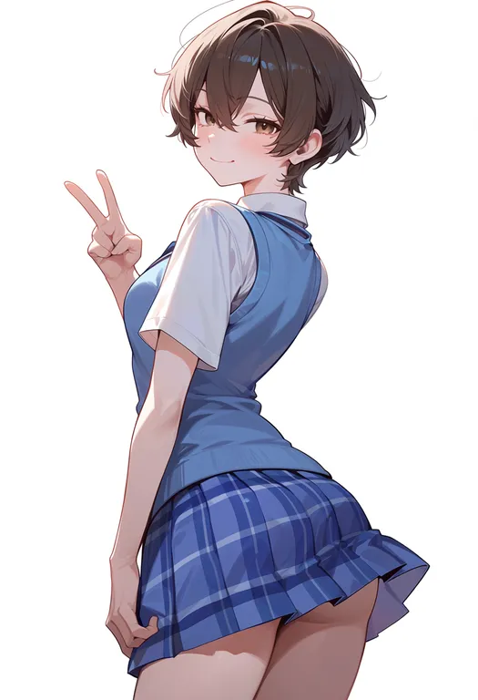masterpiece, best quality, score_7, safe, ouran high school host club, solo, simple background — by k3scat, made with ComfyUI