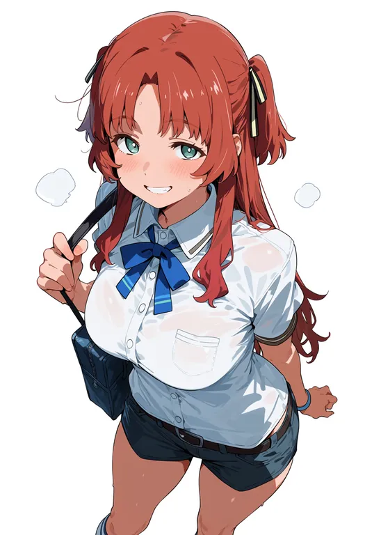 masterpiece, best quality, score_7, safe, ano natsu de matteru, solo, simple background — by k3scat, made with ComfyUI