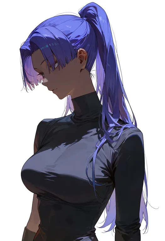 masterpiece, best quality, score_7, safe, female assassin (fate/zero), fate/zero, solo, upper body, simple background — by k3scat, made with ComfyUI