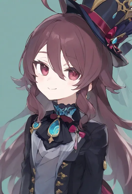 masterpiece, best quality, general, top hat, 1girl, solo, upper body, simple background — by k3scat, made with ComfyUI
