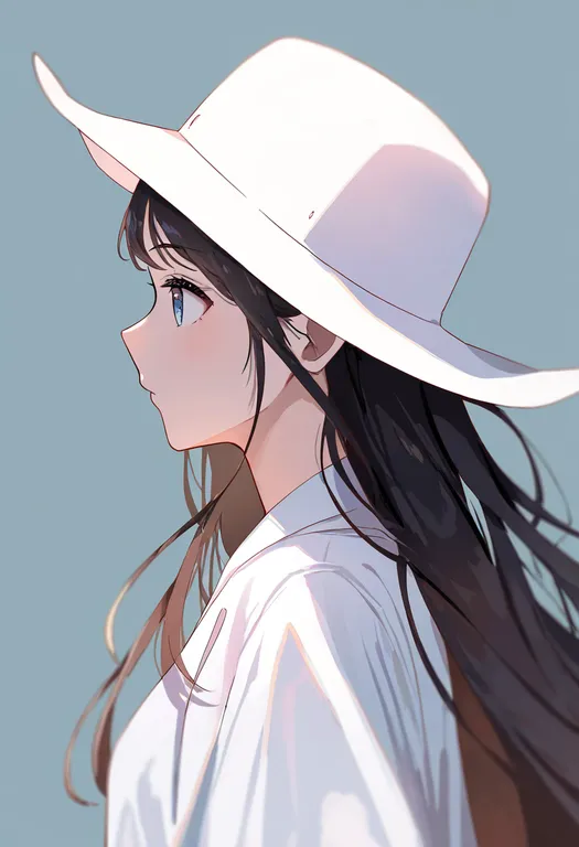 masterpiece, best quality, newest, absurdres, highres, safe, white_headwear, 1girl, solo, simple_background — by k3scat, made with ComfyUI