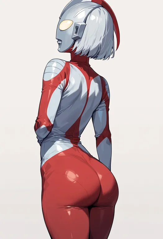 masterpiece, best quality, score_7, safe, ultraman (1st series), solo, simple background — by k3scat, made with ComfyUI