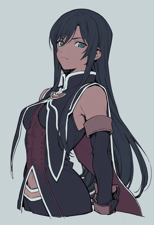 masterpiece, best quality, score_7, safe, tales of the abyss, solo, simple background — by k3scat, made with ComfyUI