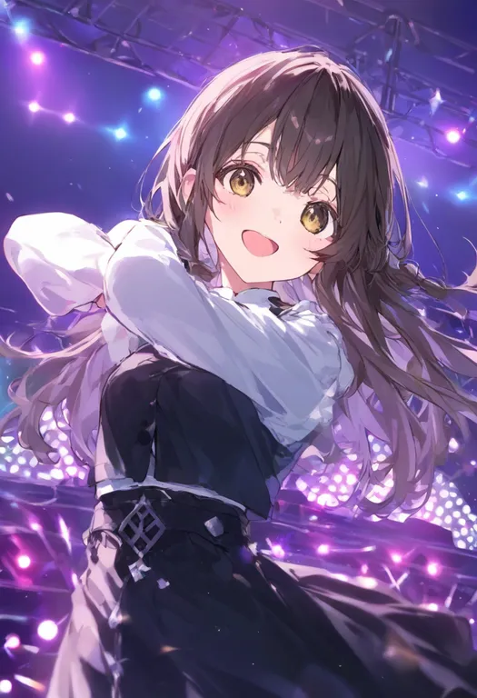 masterpiece, best quality, general, stage, 1girl, solo, simple background — by k3scat, made with ComfyUI
