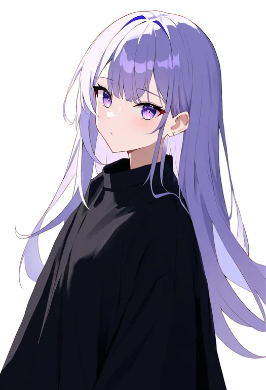 masterpiece, best quality, newest, absurdres, highres, safe, light_purple_hair, 1girl, solo, simple_background — by k3scat, made with ComfyUI