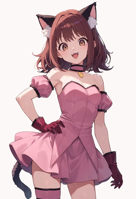 masterpiece, best quality, score_7, safe, tokyo mew mew, solo, simple background — by k3scat, made with ComfyUI