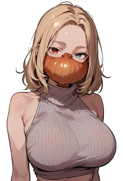 masterpiece, best quality, score_7, safe, onion, 1girl, solo, upper body, simple background — by k3scat, made with ComfyUI