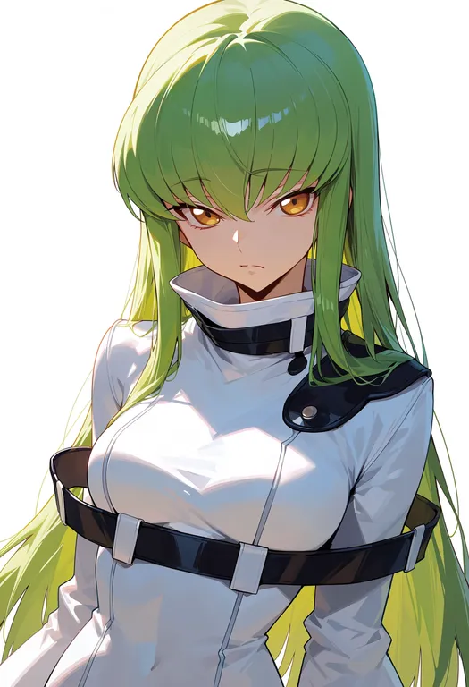 masterpiece, best quality, score_7, safe, c.c., code geass, solo, upper body, simple background — by k3scat, made with ComfyUI