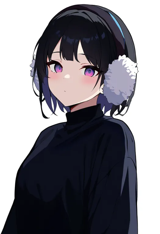 masterpiece, best quality, newest, absurdres, highres, safe, earmuffs, 1girl, solo, upper_body, simple_background — by k3scat, made with ComfyUI