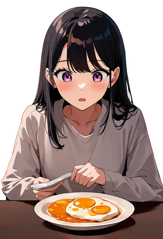 masterpiece, best quality, newest, absurdres, highres, safe, breakfast, 1girl, solo, upper_body, simple_background — by k3scat, made with ComfyUI