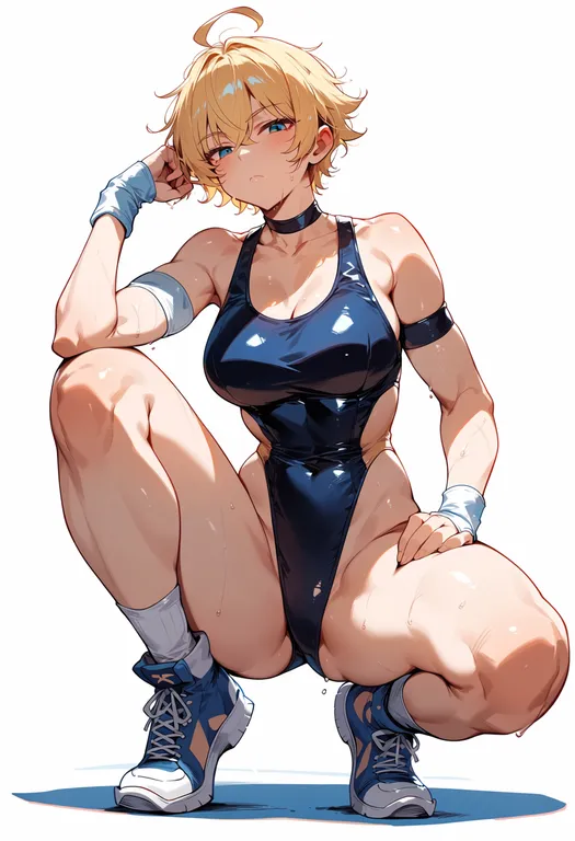 masterpiece, best quality, score_7, safe, wrestle angels, solo, simple background — by k3scat, made with ComfyUI