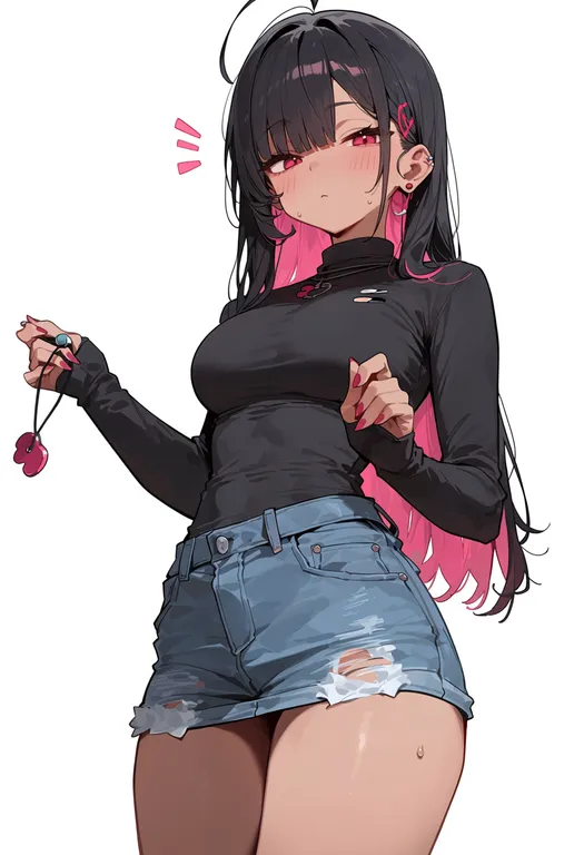 masterpiece, best quality, score_7, safe, clothes pin, 1girl, solo, simple background — by k3scat, made with ComfyUI