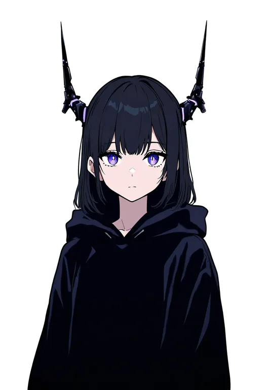 masterpiece, best quality, newest, absurdres, highres, safe, mechanical_horns, 1girl, solo, simple_background — by k3scat, made with ComfyUI