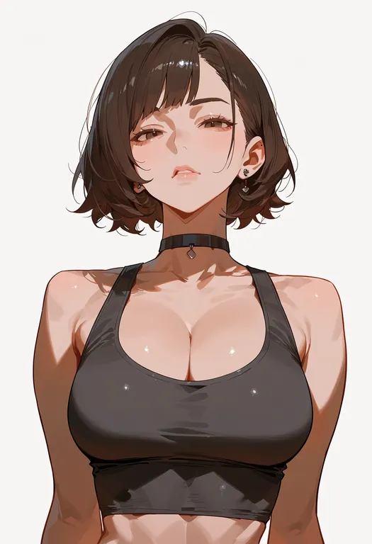 masterpiece, best quality, score_7, safe, arisa bunnings, solo, upper body, simple background — by k3scat, made with ComfyUI