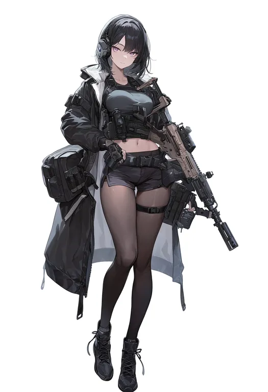 masterpiece, best quality, score_7, safe, formation girls, solo, simple background — by k3scat, made with ComfyUI