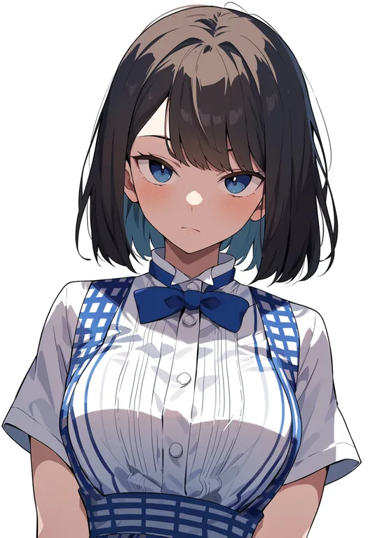 masterpiece, best quality, score_7, safe, kobeya uniform, 1girl, solo, upper body, simple background — by k3scat, made with ComfyUI