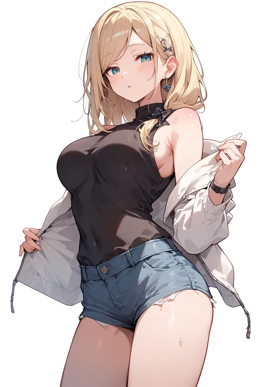 masterpiece, best quality, score_7, safe, sasayaku you ni koi wo utau, solo, simple background — by k3scat, made with ComfyUI