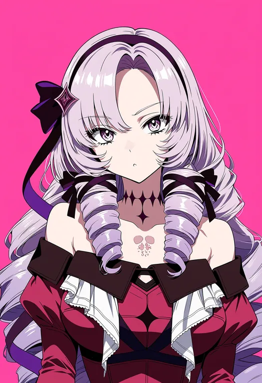 masterpiece, best quality, score_7, safe, hyakumantenbara salome, solo, upper body, simple background — by k3scat, made with ComfyUI