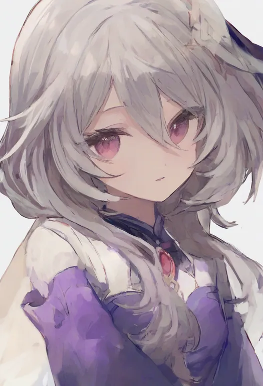 masterpiece, best quality, general, purple sleeves, 1girl, solo, upper body, simple background — by k3scat, made with ComfyUI