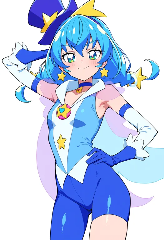 masterpiece, best quality, score_7, safe, star twinkle precure, solo, simple background — by k3scat, made with ComfyUI