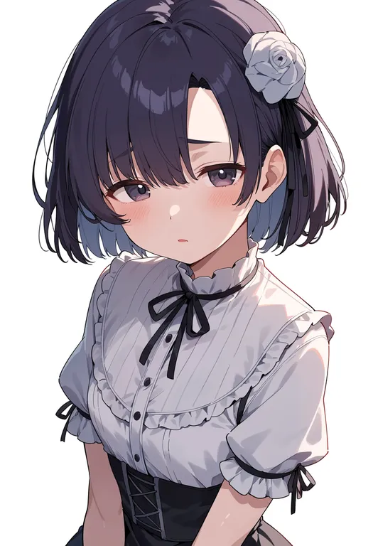 masterpiece, best quality, score_7, safe, shiragiku hotaru, solo, upper body, simple background — by k3scat, made with ComfyUI