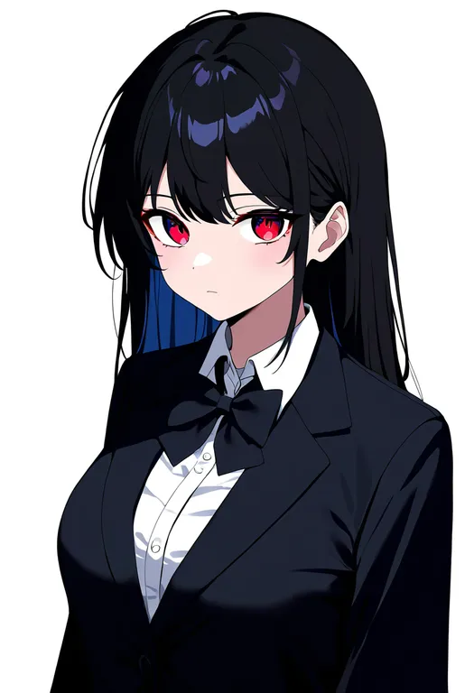 masterpiece, best quality, newest, absurdres, highres, safe, bowtie, 1girl, solo, upper_body, simple_background — by k3scat, made with ComfyUI