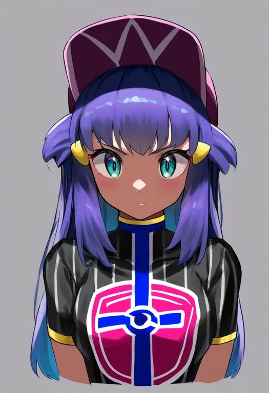 masterpiece, best quality, general, champion uniform (pokemon), 1girl, solo, simple background — by k3scat, made with ComfyUI