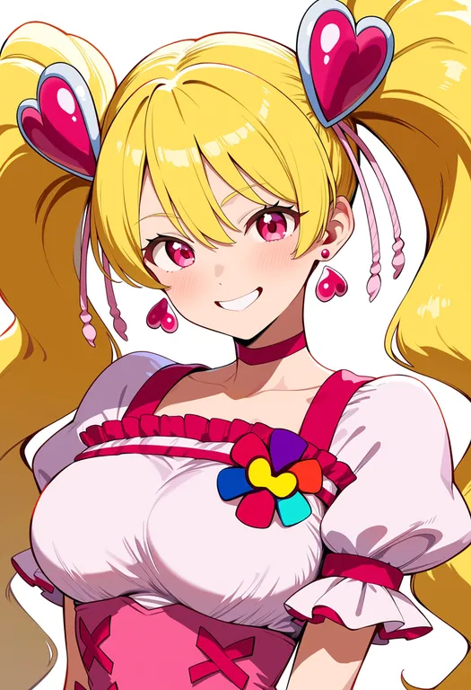 masterpiece, best quality, score_7, safe, cure peach, solo, upper body, simple background — by k3scat, made with ComfyUI
