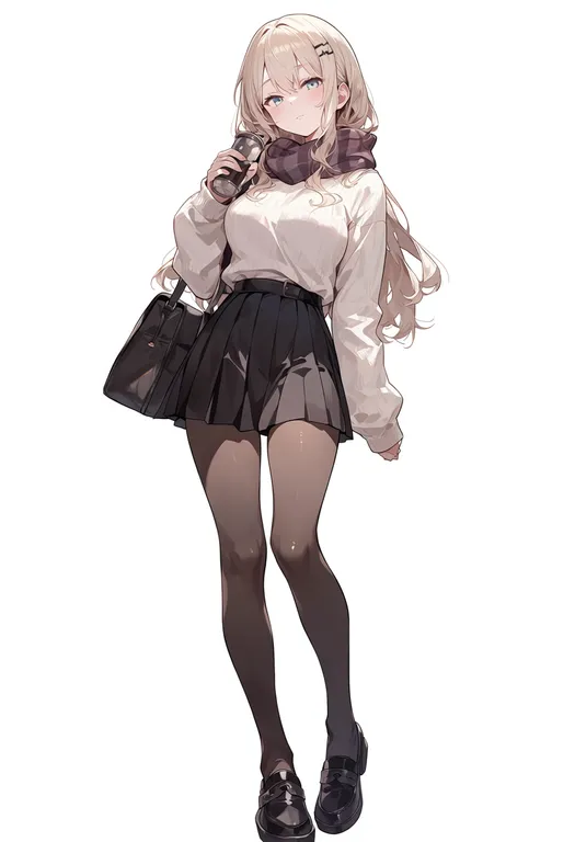 masterpiece, best quality, score_7, safe, major, solo, full body, simple background — by k3scat, made with ComfyUI