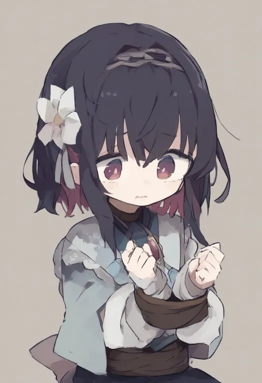 masterpiece, best quality, general, restrained, 1girl, solo, simple background — by k3scat, made with ComfyUI