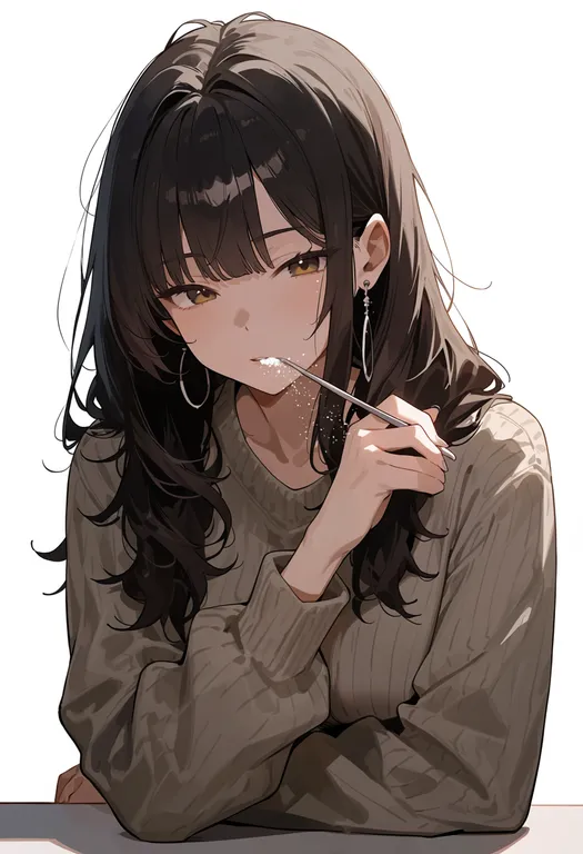 masterpiece, best quality, score_7, safe, salt, 1girl, solo, upper body, simple background — by k3scat, made with ComfyUI