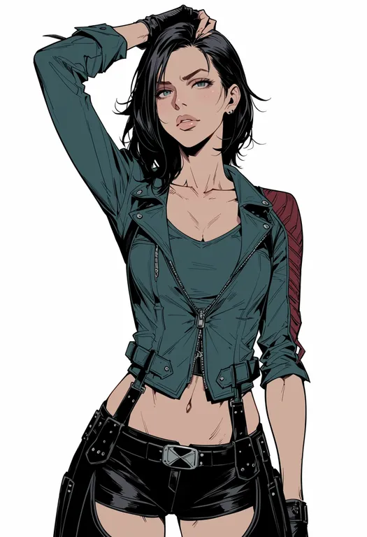 masterpiece, best quality, score_7, safe, devil may cry 5, solo, simple background — by k3scat, made with ComfyUI