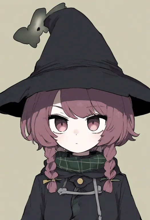 masterpiece, best quality, general, black hat, 1girl, solo, upper body, simple background — by k3scat, made with ComfyUI