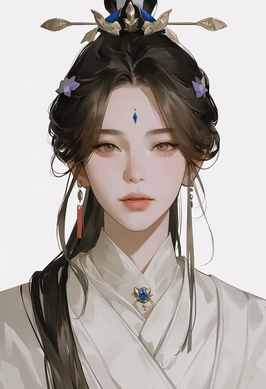 masterpiece, best quality, score_7, safe, xie lian, solo, upper body, simple background — by k3scat, made with ComfyUI