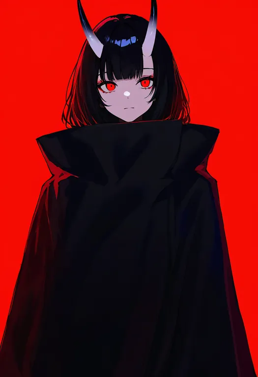 masterpiece, best quality, newest, absurdres, highres, safe, oni, 1girl, solo, simple_background — by k3scat, made with ComfyUI
