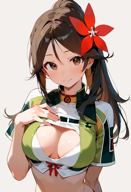 masterpiece, best quality, score_7, safe, amagi (kancolle), solo, upper body, simple background — by k3scat, made with ComfyUI