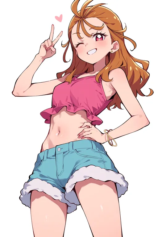 masterpiece, best quality, score_7, safe, tropical-rouge! precure, solo, simple background — by k3scat, made with ComfyUI
