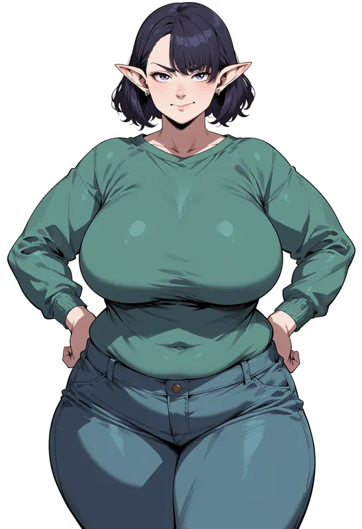 masterpiece, best quality, score_7, safe, elf-san wa yaserarenai., solo, simple background — by k3scat, made with ComfyUI