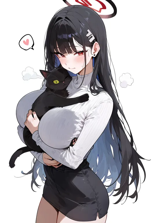 masterpiece, best quality, score_7, safe, cat, 1girl, solo, simple background — by k3scat, made with ComfyUI