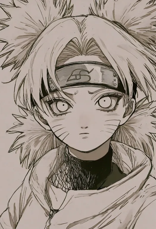 masterpiece, best quality, general, temari (naruto), naruto, solo, upper body, simple background — by k3scat, made with ComfyUI