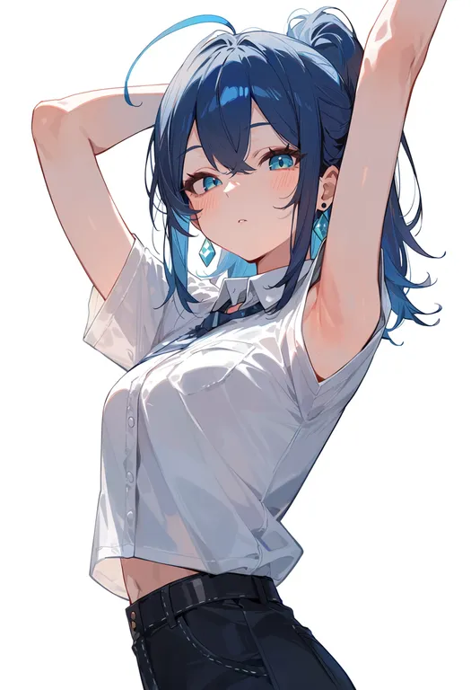 masterpiece, best quality, score_7, safe, nijisanji kr, solo, simple background — by k3scat, made with ComfyUI
