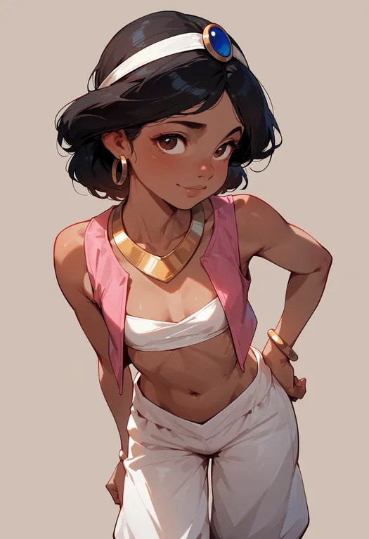 masterpiece, best quality, score_7, safe, aladdin (movie), solo, simple background — by k3scat, made with ComfyUI