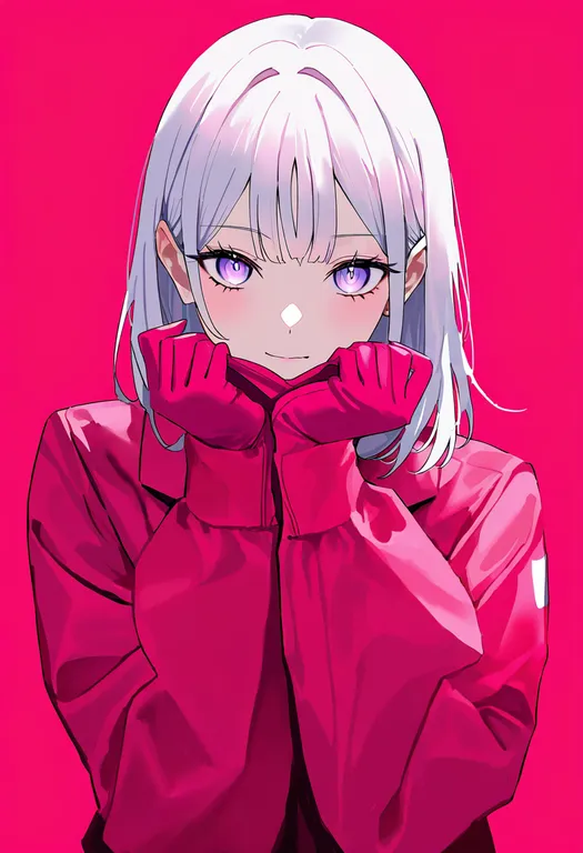 masterpiece, best quality, newest, absurdres, highres, safe, pink_gloves, 1girl, solo, upper_body, simple_background — by k3scat, made with ComfyUI