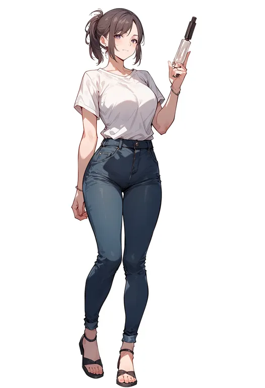 masterpiece, best quality, score_7, safe, kimi kiss, solo, simple background — by k3scat, made with ComfyUI