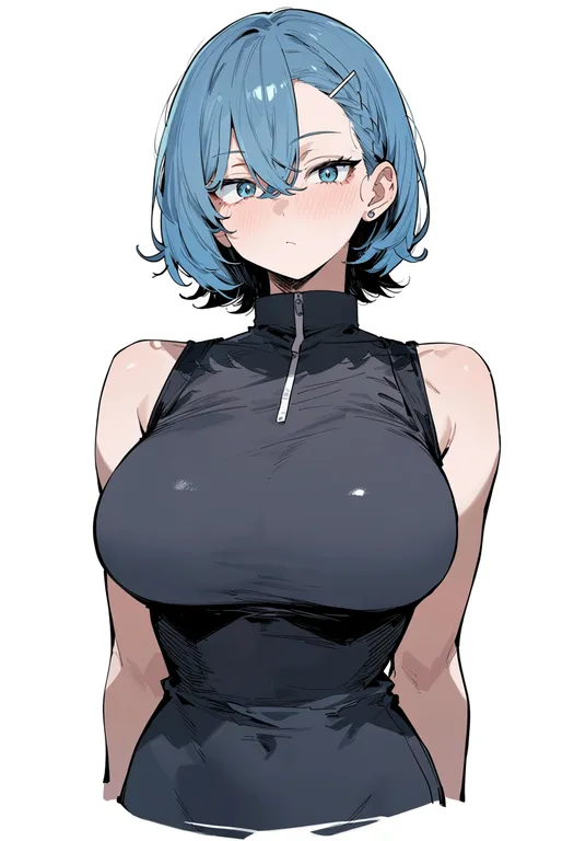 masterpiece, best quality, score_7, safe, hoshino aquamarine, solo, upper body, simple background — by k3scat, made with ComfyUI