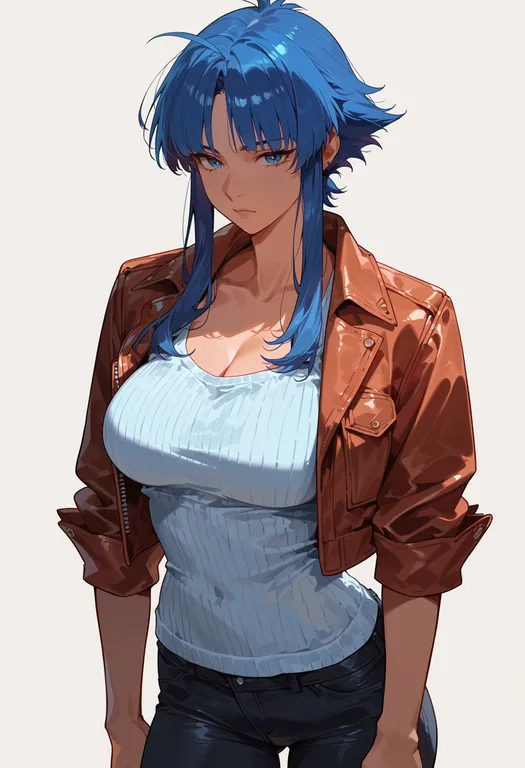 masterpiece, best quality, score_7, safe, macross frontier, solo, simple background — by k3scat, made with ComfyUI