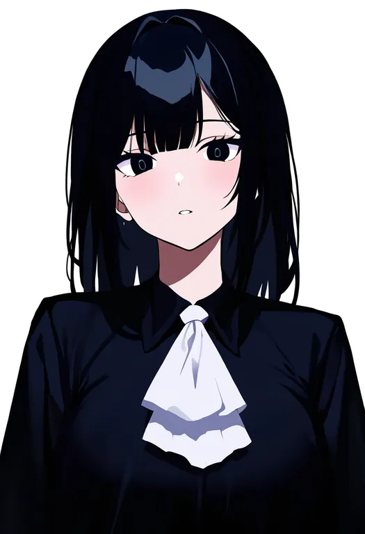 masterpiece, best quality, newest, absurdres, highres, safe, white_ascot, 1girl, solo, upper_body, simple_background — by k3scat, made with ComfyUI