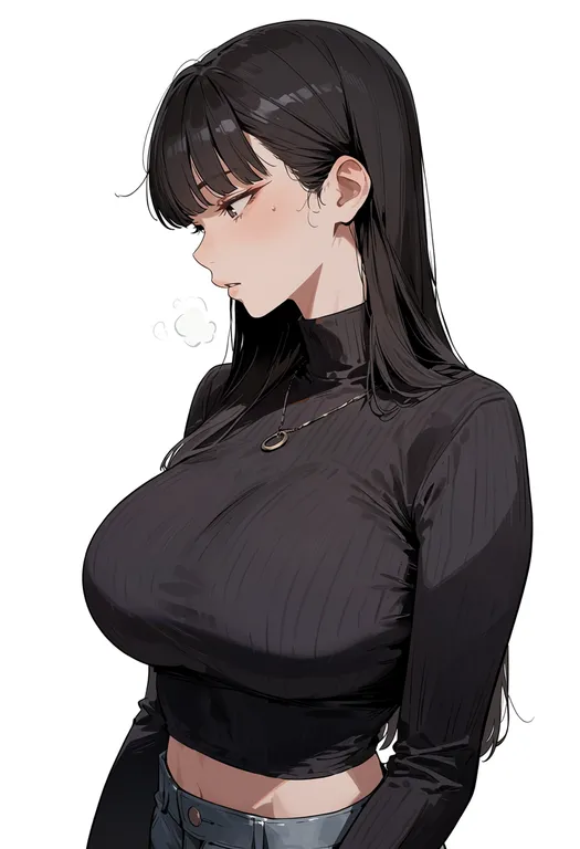 masterpiece, best quality, score_7, safe, ushi-oni, solo, upper body, simple background — by k3scat, made with ComfyUI
